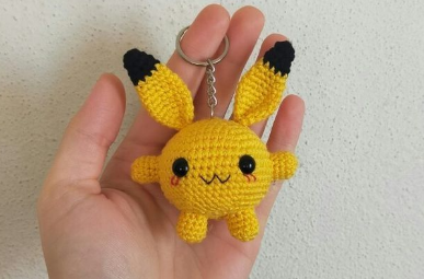 Adorable Cute Pikachu Keychain Crochet Amigurumi DIY Design