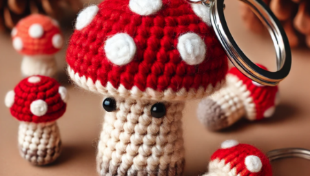 Mushroom Keychain Amigurumi Crochet Pattern