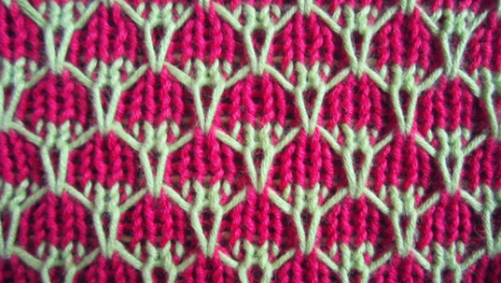 TWO COLOR MOCK HONEYCOMB FREE KNITTING PATTERN