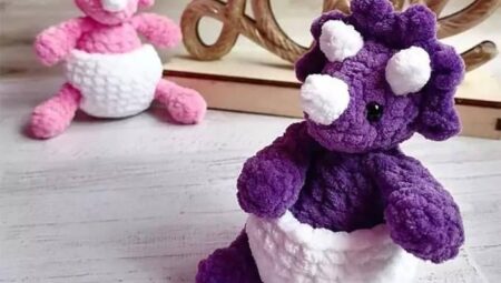 CUTE PURPLE MINI DINO AMIGURUMI PATTERN