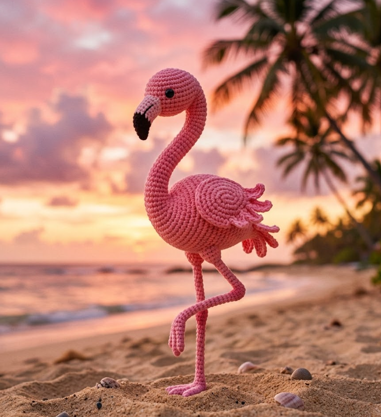 Tropical Amigurumi Flamingo: Free Crochet Pattern with Step-by-Step Instructions