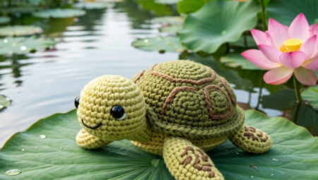 Serene Amigurumi Turtle: Free Crochet Pattern with Lily Pad