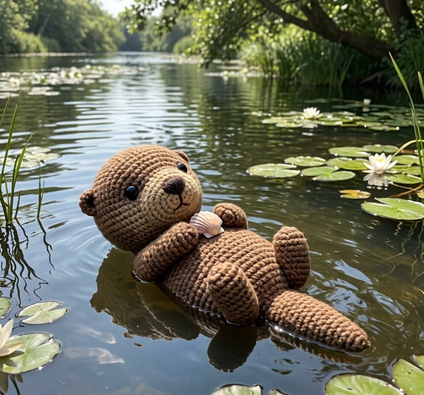 Adorable Amigurumi Otter: Free Crochet Pattern with a Tiny Seashell
