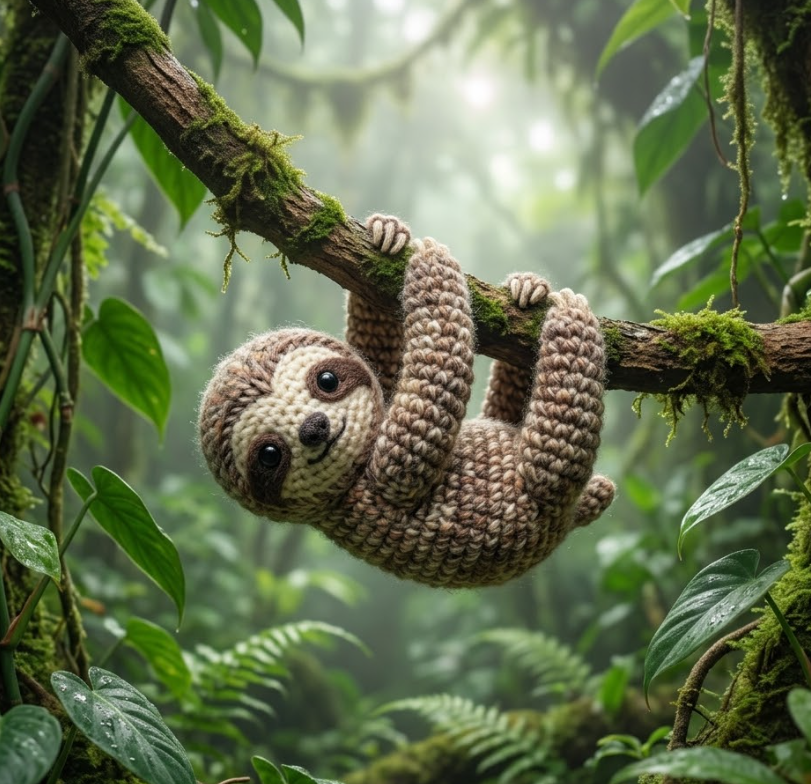 Sleepy Amigurumi Sloth: Free Crochet Pattern for a Rainforest Friend