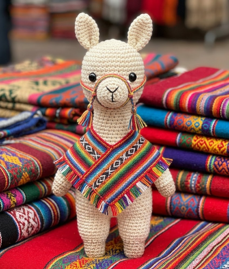 Charming Amigurumi Llama: Free Crochet Pattern with a Colorful Poncho